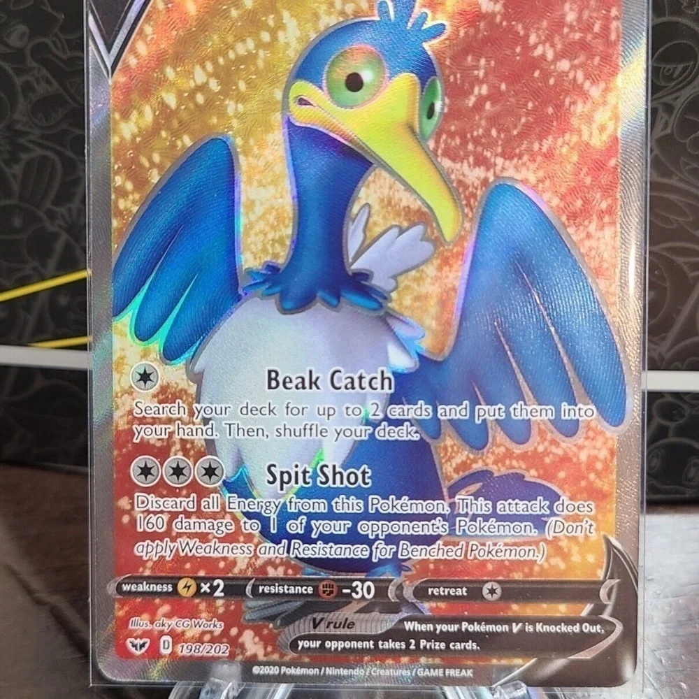 Cramorant V 198/202 Sword & Shield Base Ultra Rare Holo Pokemon Card Mint